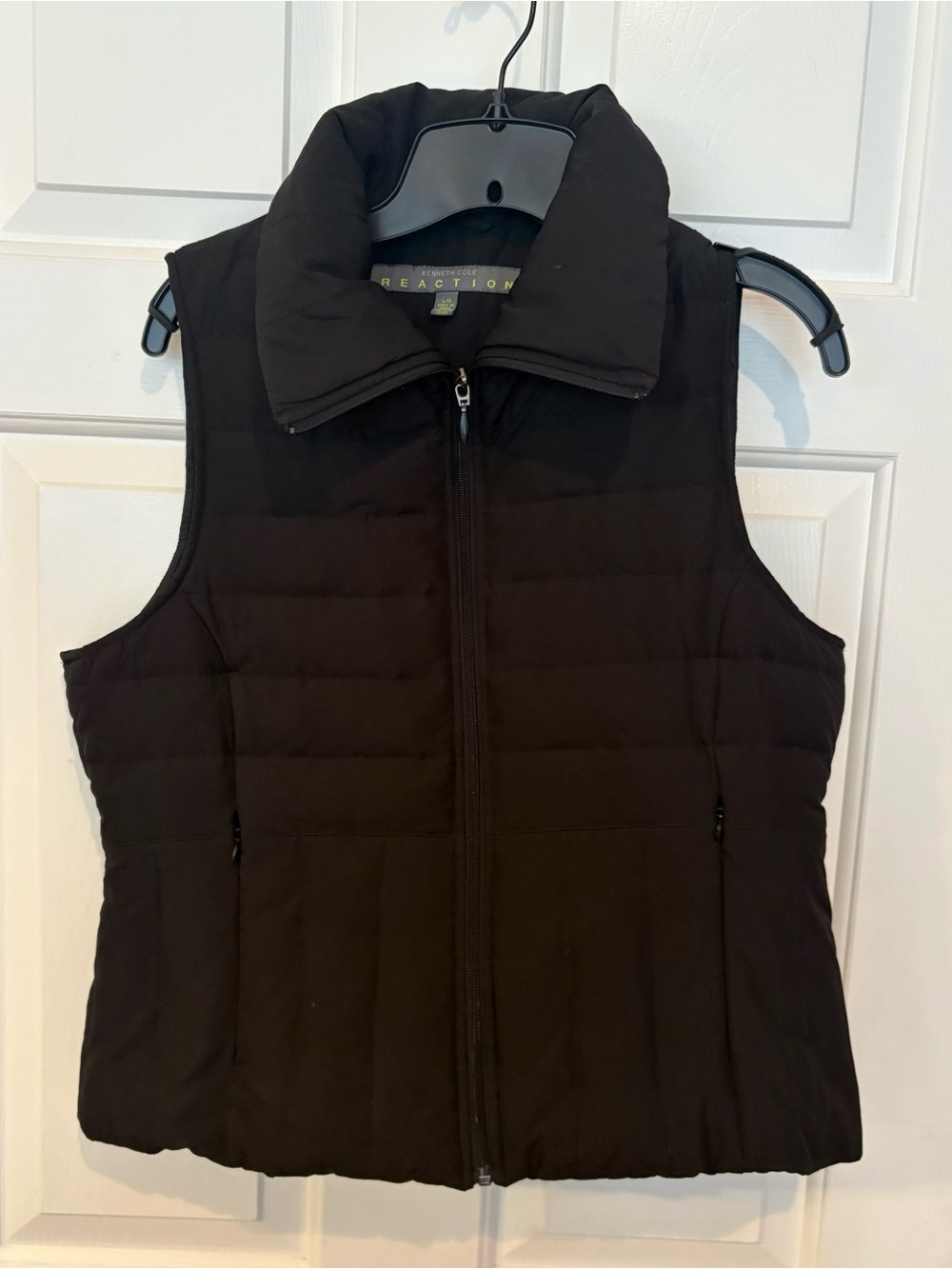 Kenneth Cole Reaction Vest Mens L Large Black Down Puffer Full Zip